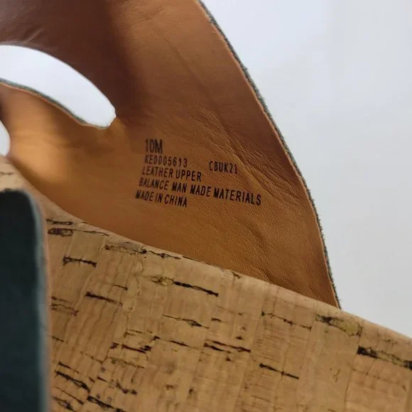 Kork-Ease Womens Callie Sandals Slides Wedge Heel Tan Teal Blue Leather Size 10M - Picture 9 of 9